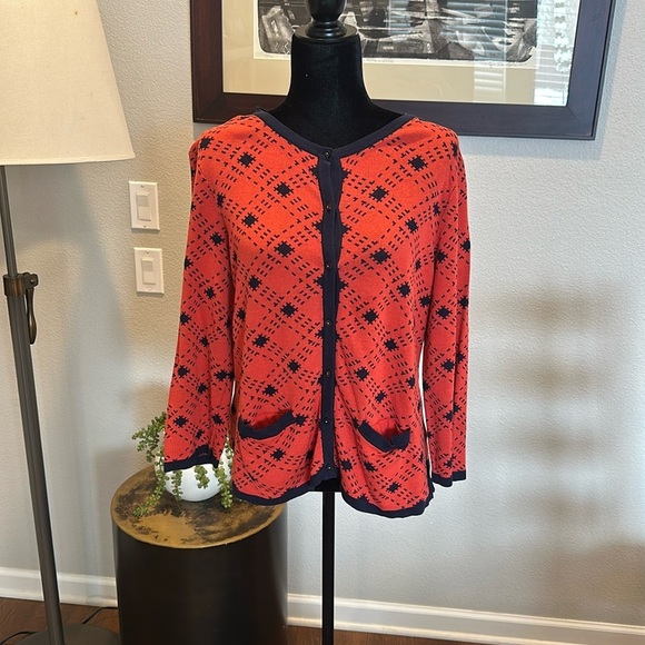 Pendleton Womens Size XL Cardigan sweater Silk Cotton Button XL petite EUC‎ - Picture 1 of 4